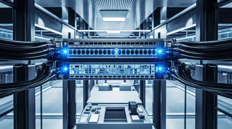 نمایی از شبکه سازمانی با سوئیچ سیسکو در محیط اداری